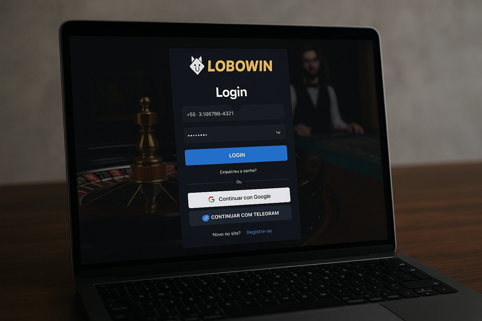 Criar uma nova Conta no plataforma LOBOWIN